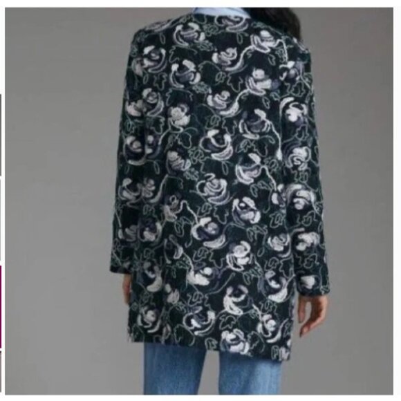 Anthropologie NWT Hutch Womens Floral Embroidered Overcoat Sz Medium Boho Office - Picture 2 of 16